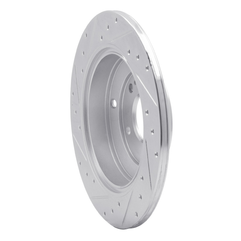 Hyundai Genesis Coupe Brake Rotor (1) - Rear Right - R1 Concepts - Drilled & Slotted - Silver - `10-`16